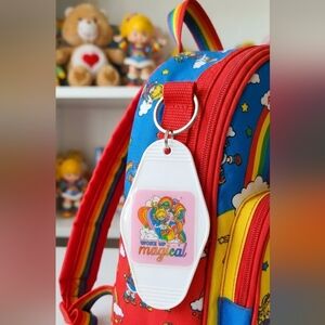 Handmade Rainbow Brite Motel Keychain ✨ UV Resin Sealed "Woke Up Magical"